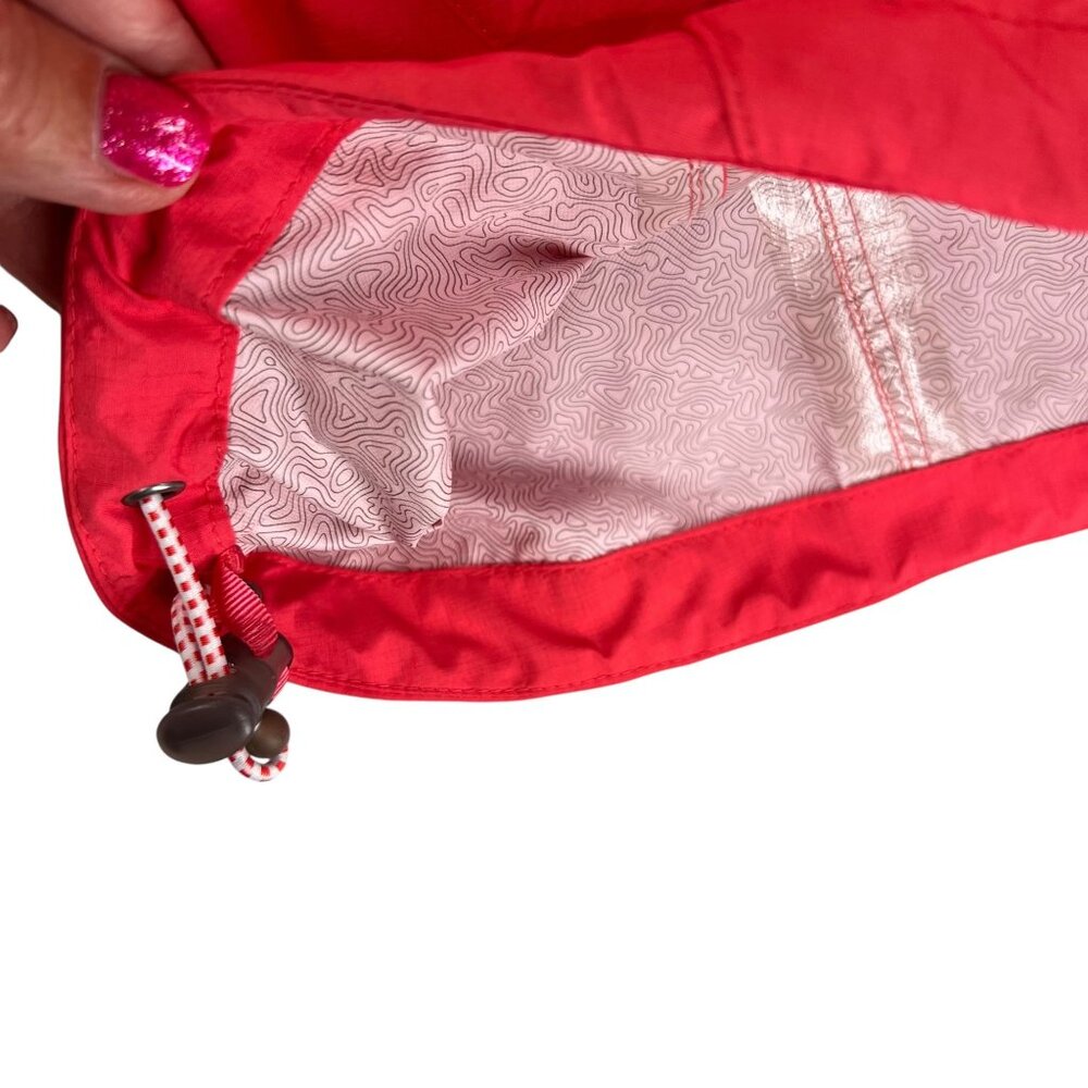 Cabelas Salmon Pink Rain Jacket Removable Hood Zippered Pockets Pits M Adjust - Picture 8 of 16